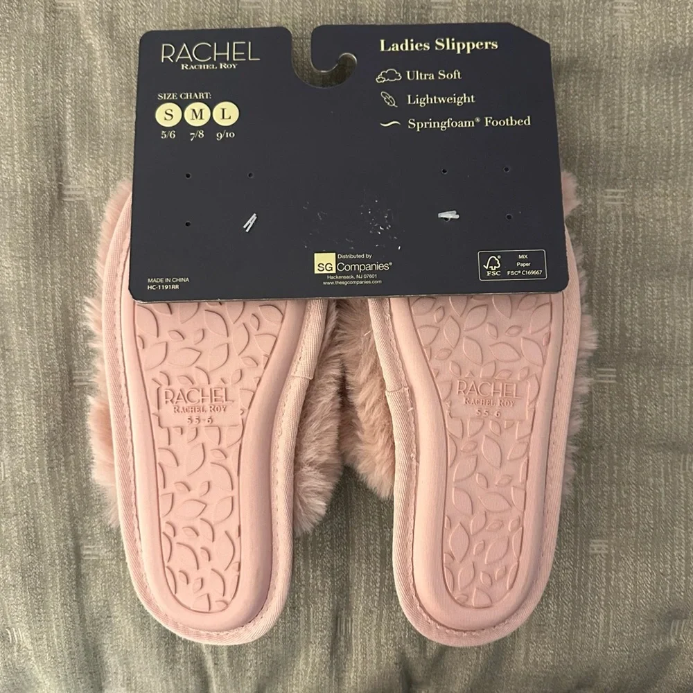 Rachel Roy Women’s Slippers Pink Size Small NEW WITH TAGS - Picture 2 of 6